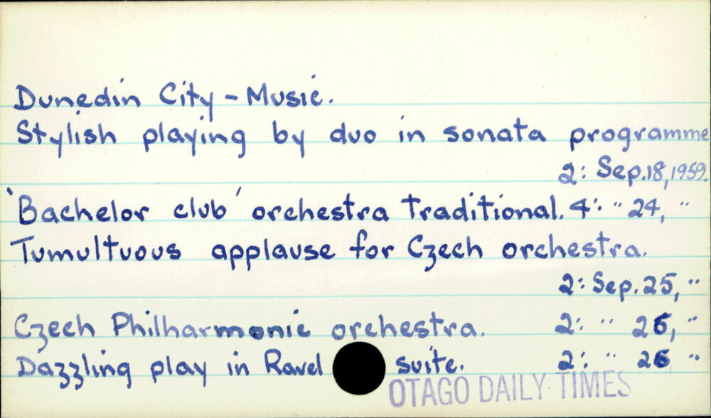 Dunedin City - Music