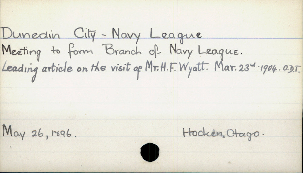 Dunedin City - Navy League 