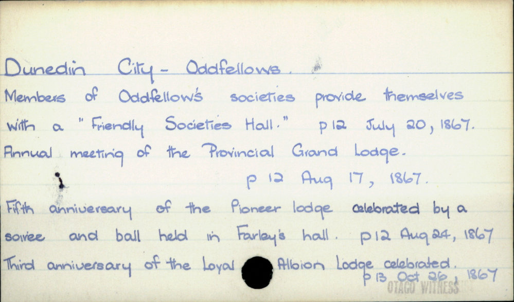 Dunedin City - Oddfellows