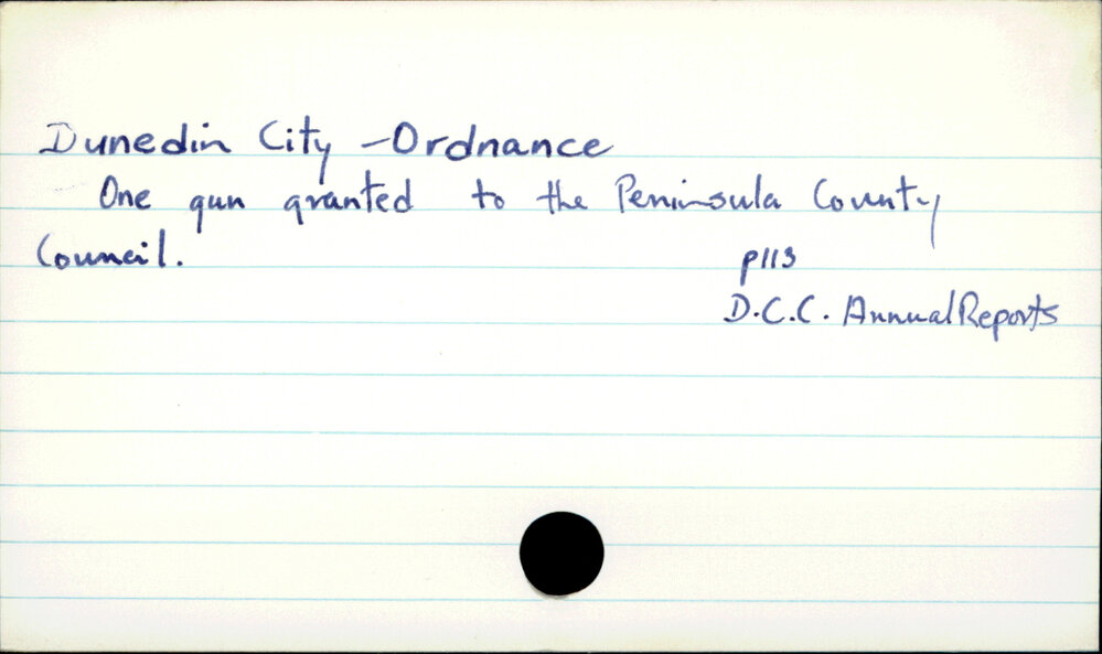Dunedin City - Ordnance