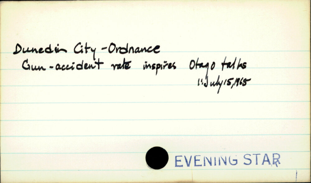 Dunedin City - Ordnance 