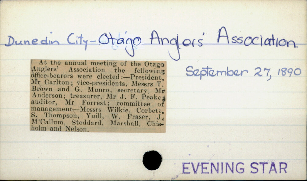 Dunedin City- Otago Anglers' Association