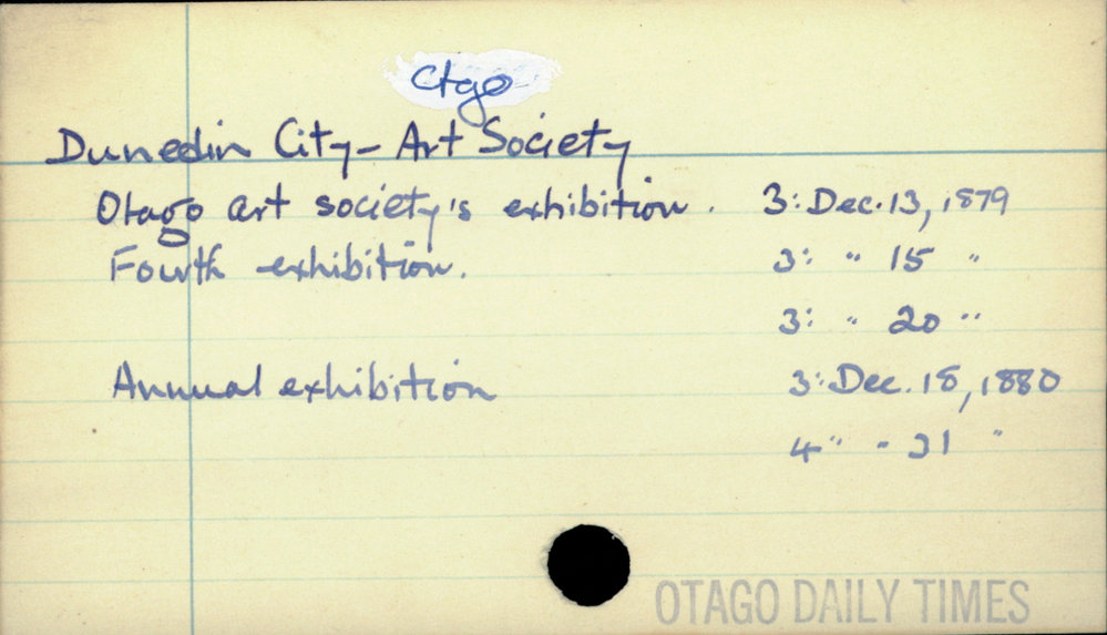 Dunedin City - Otago Art Society