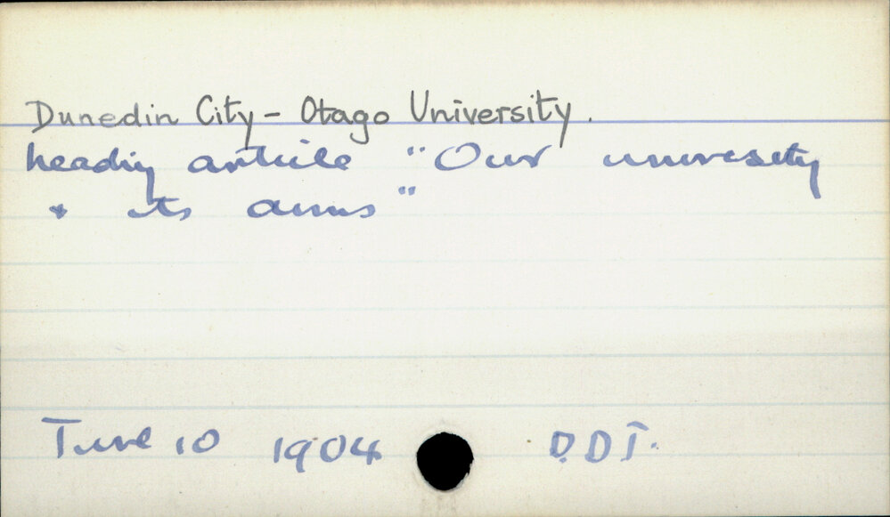 Dunedin City - Otago University