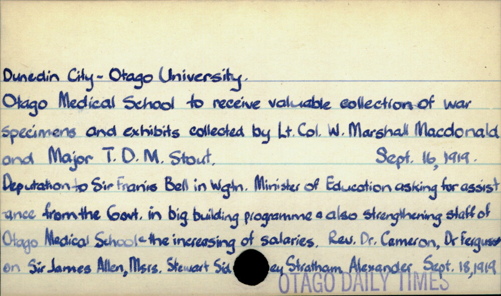 Dunedin City - Otago University