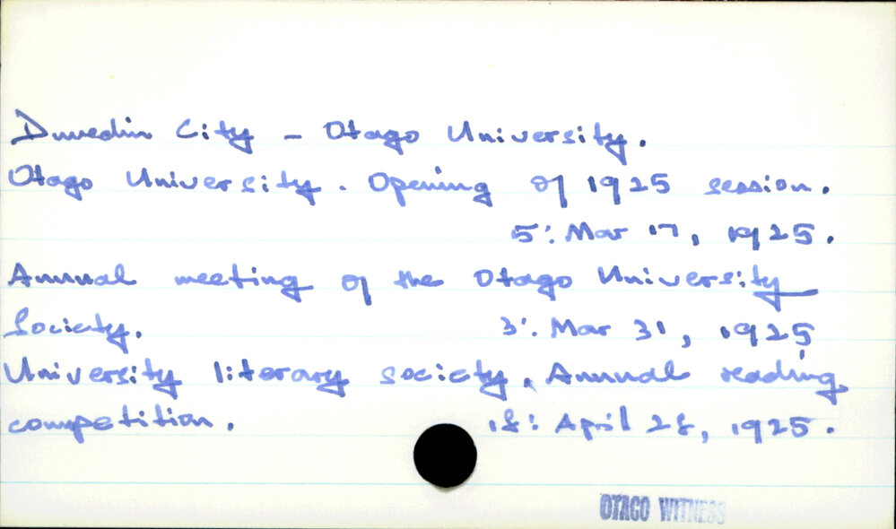 Dunedin City - Otago University