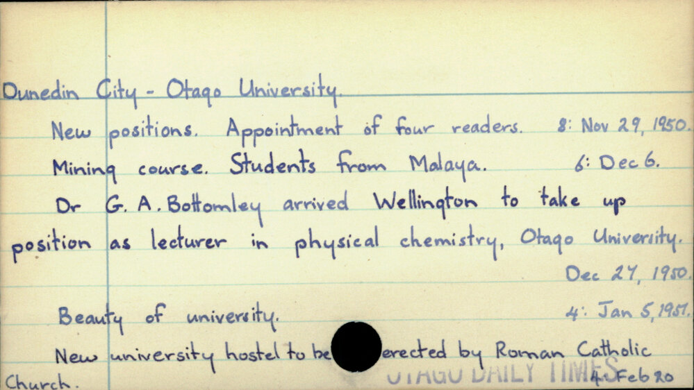 Dunedin City - Otago University
