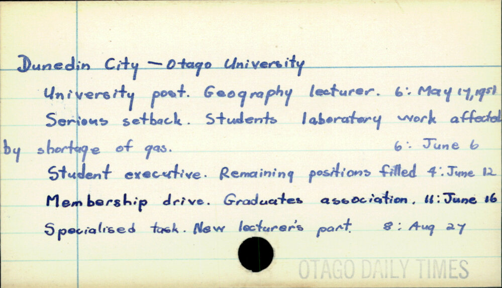 Dunedin City - Otago University