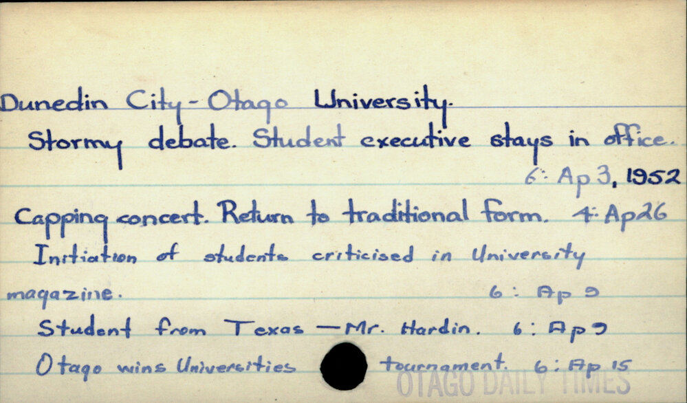 Dunedin City - Otago University