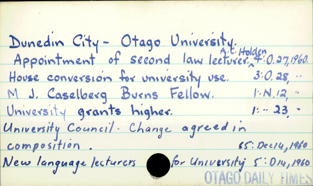 Dunedin City - Otago University