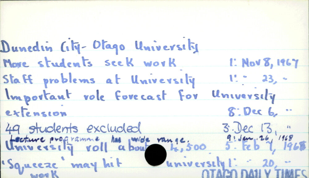 Dunedin City - Otago University