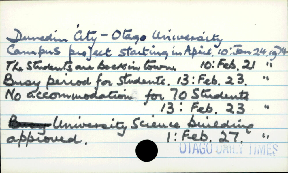 Dunedin City - Otago University