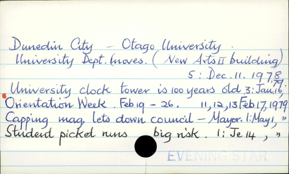 Dunedin City - Otago University 