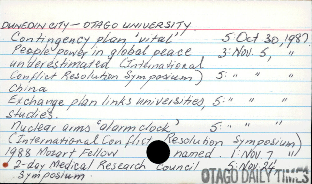 Dunedin City - Otago University