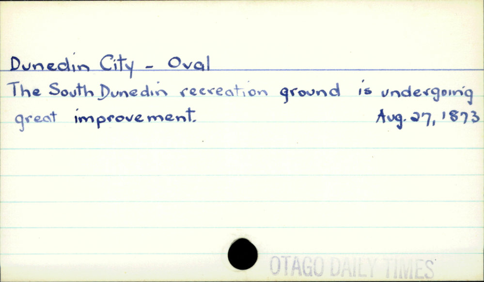 Dunedin City - Oval