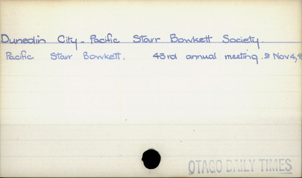 Dunedin City - Pacific Starr Bowkett Society