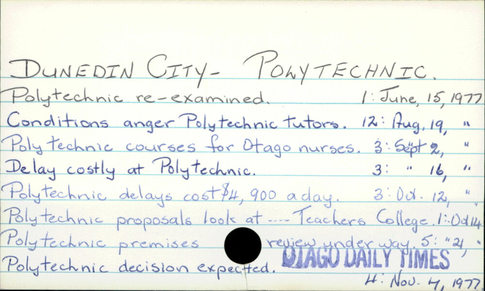 Dunedin City - Polytechnic