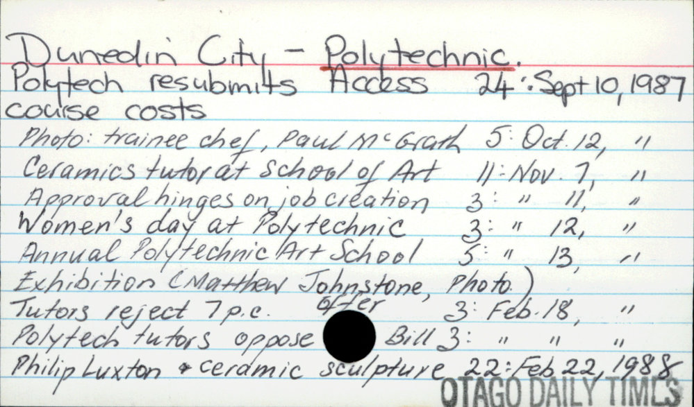 Dunedin City - Polytechnic