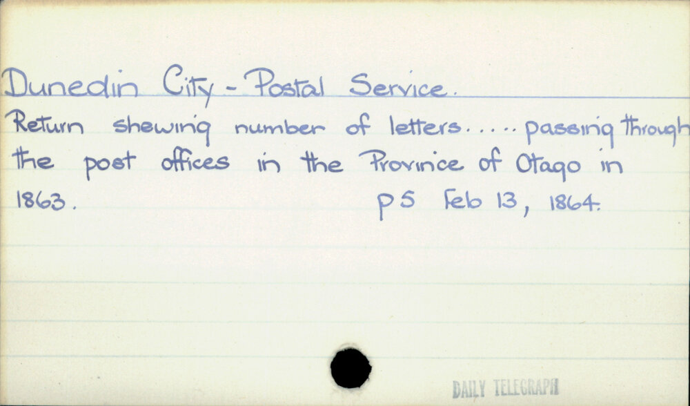 Dunedin City - Postal Service