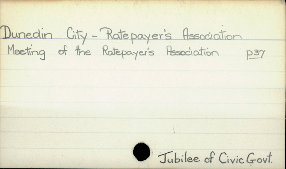 Dunedin City - Ratepayers Association