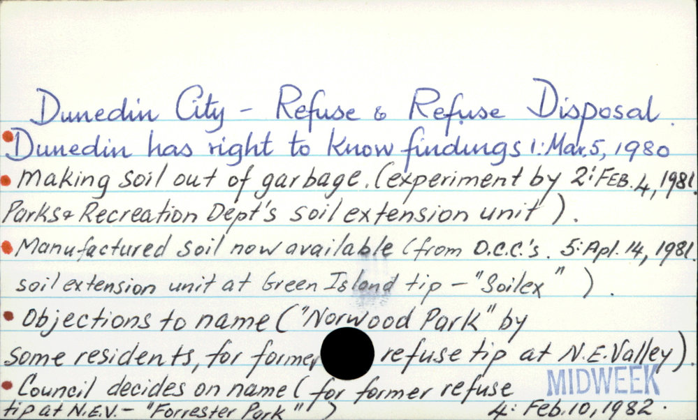 Dunedin City - Refuse and refuse disposal