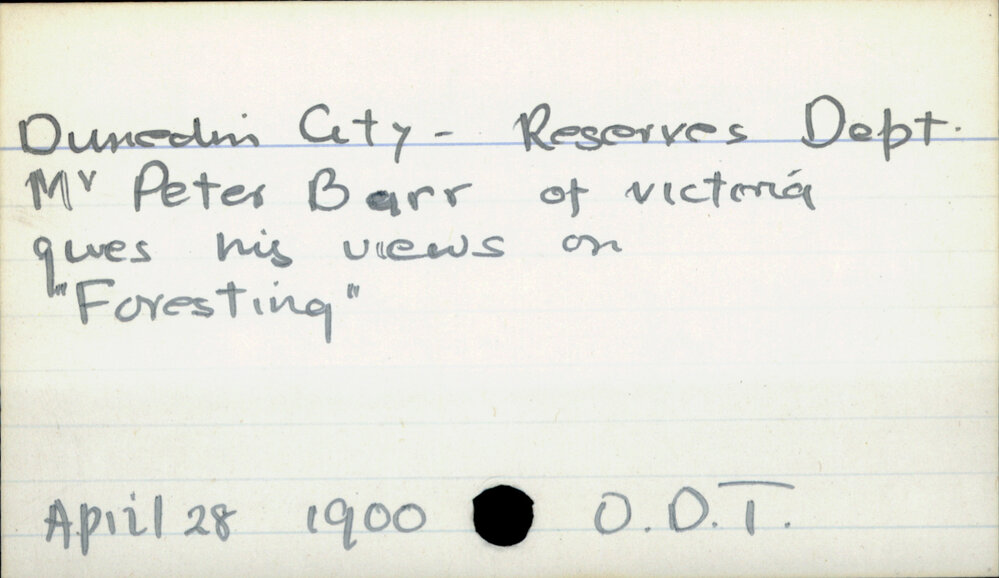 Dunedin City - Reserves Department