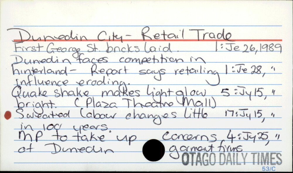 Dunedin City - Retail Trade