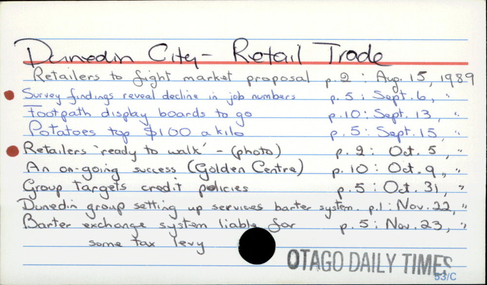 Dunedin City - Retail Trade