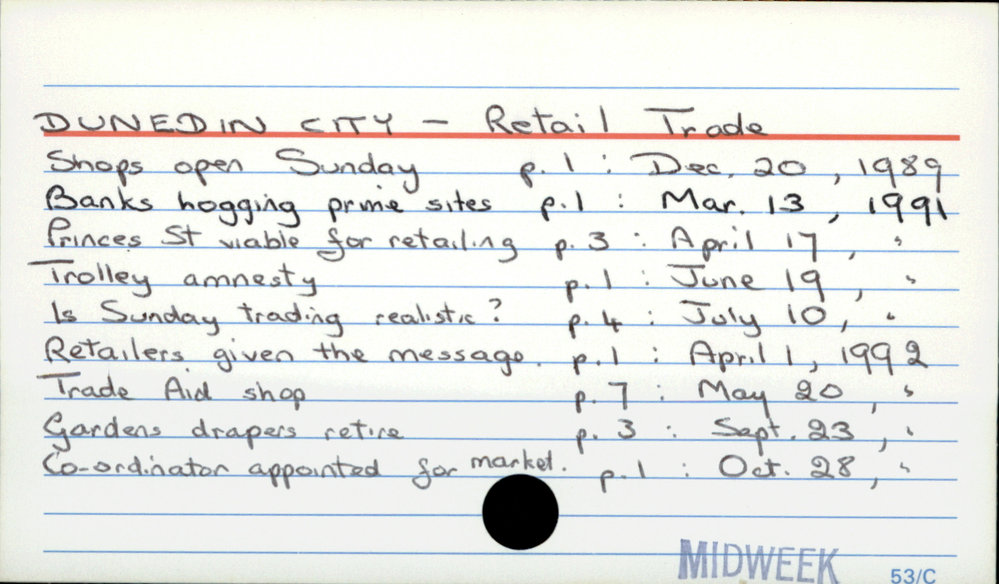 DUNEDIN CITY - Retail Trade