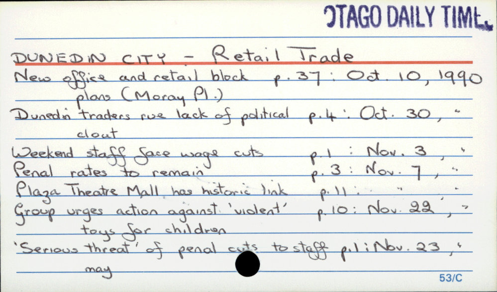 DUNEDIN CITY - Retail Trade