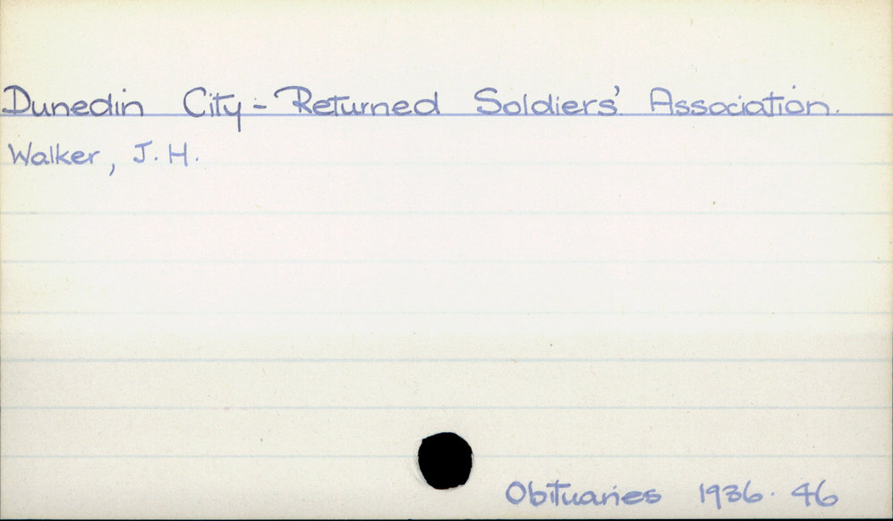 Dunedin City - Returned Soldiers' Association