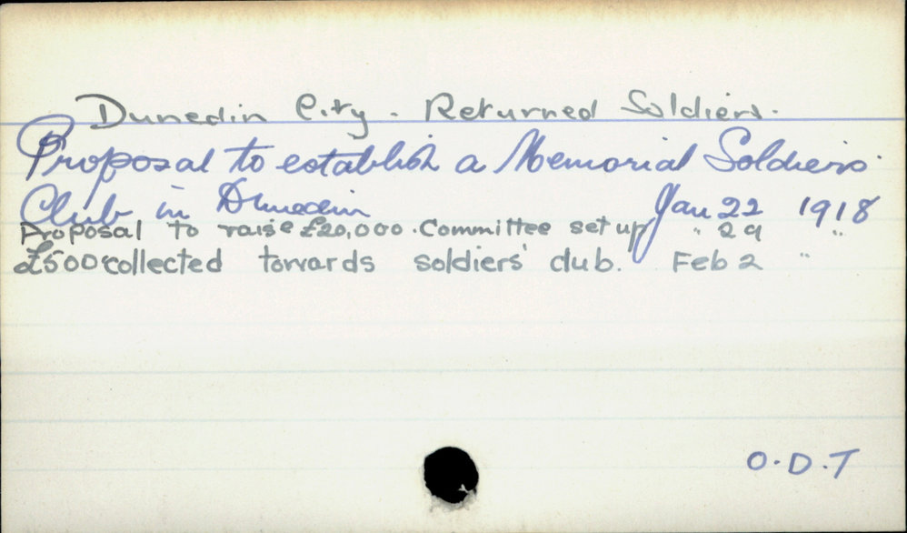Dunedin City - Returned Soldiers.
