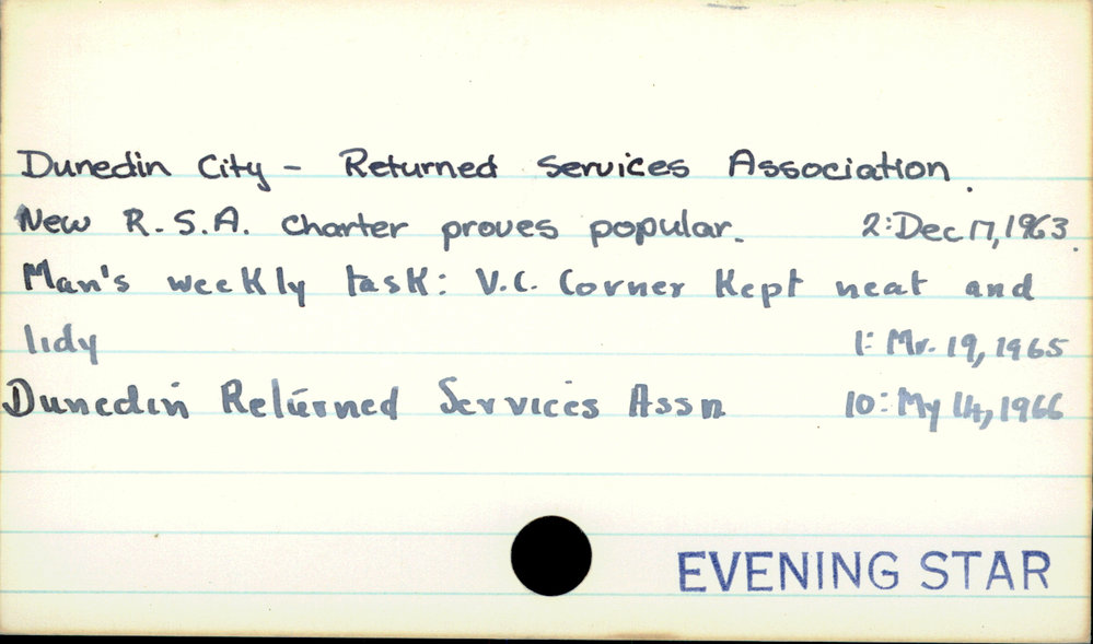 Dunedin City - Returned Services Association