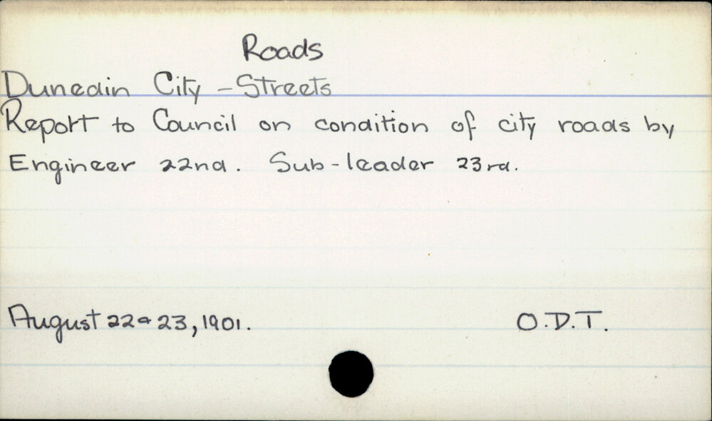 Dunedin City - Roads &amp; Streets