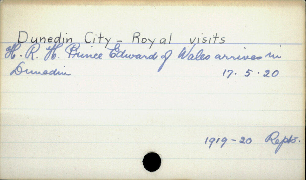 Dunedin City - Royal Visits
