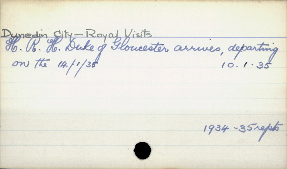Dunedin City - Royal Visits