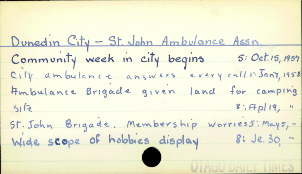 Dunedin City - St. John Ambulance Association