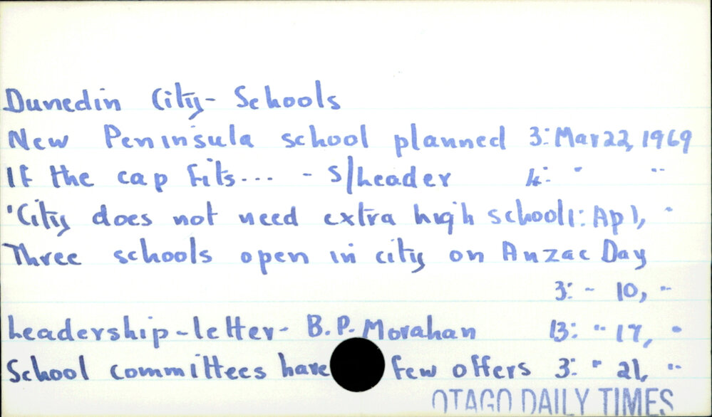 Dunedin City - Schools 