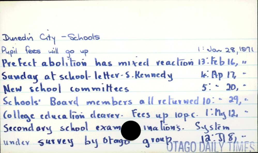 Dunedin City - Schools