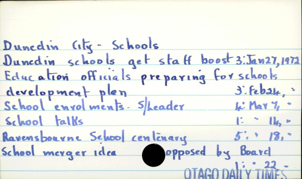 Dunedin City - Schools