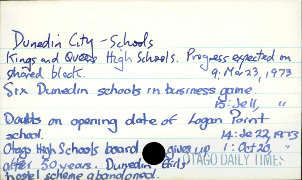 Dunedin City - Schools