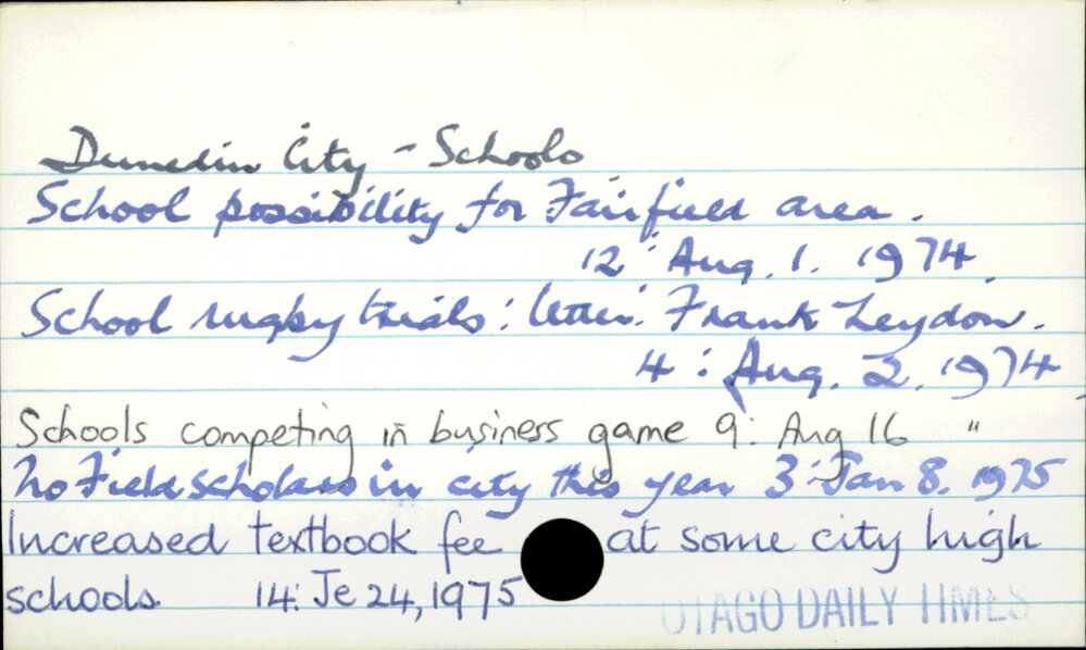 Dunedin City - Schools