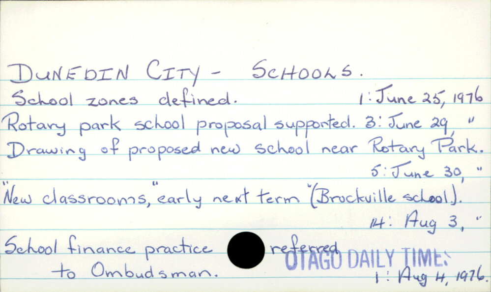 Dunedin City - Schools