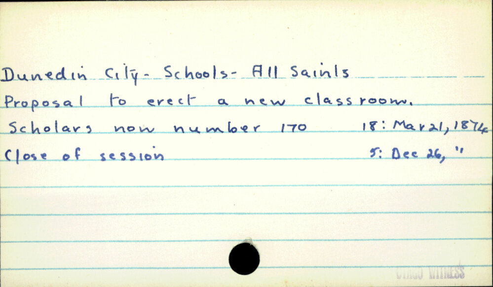 Dunedin City - Schools - All Saints 