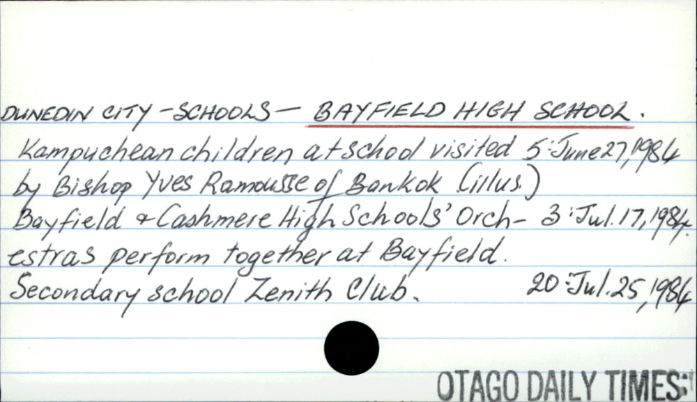 Dunedin City - Schools - Bayfield High School