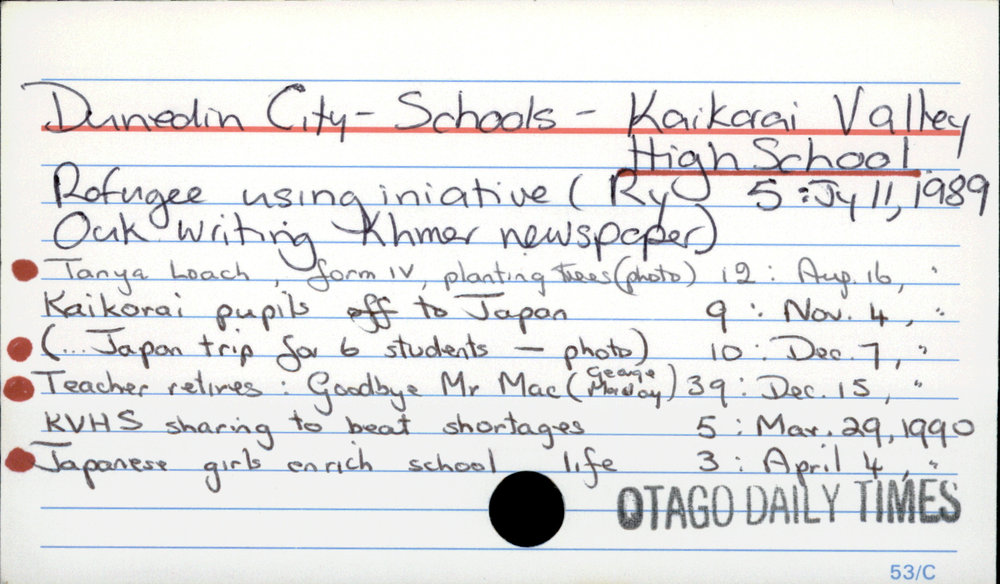 Dunedin City - Schools - Kaikorai Valley High School