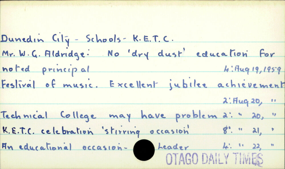 Dunedin City - Schools - King Edward Technical College