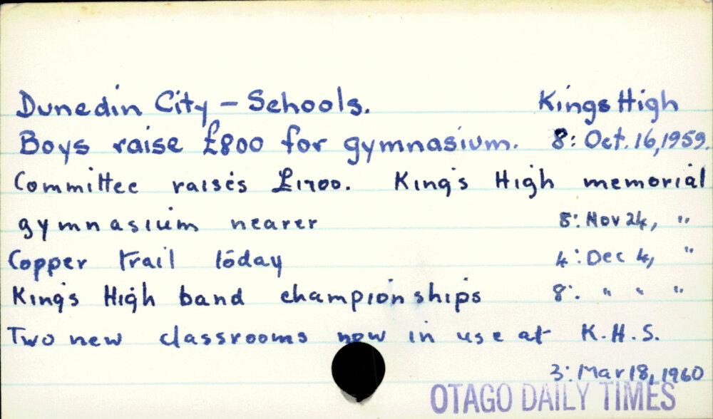 Dunedin City - Schools - Kings High