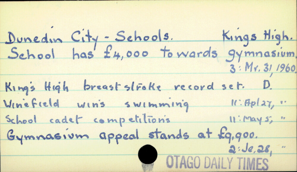 Dunedin City - Schools - King's High