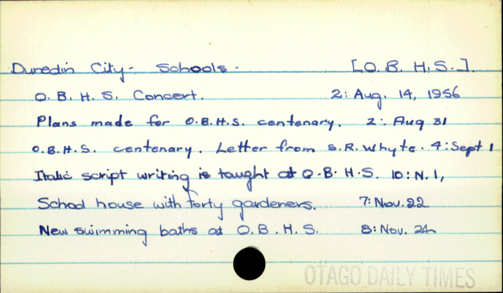 Dunedin City - Schools - Otago Boys High School